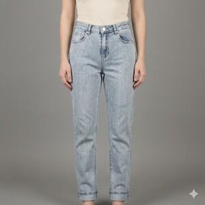 SUMWON High Waisted Straight Leg Jeans Light Wash Denim Size 25